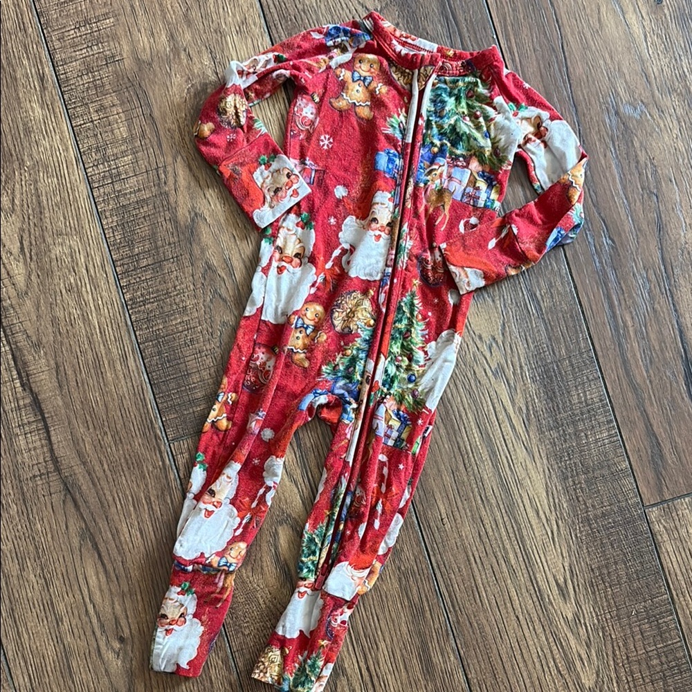 Bums and Roses Christmas Santa Footies 6-9 months